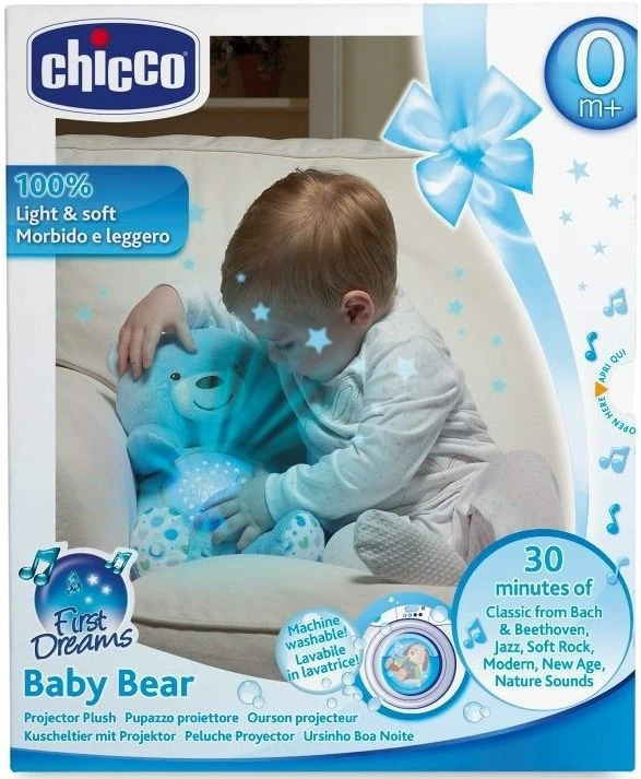Chicco First Dreams Baby Bear Blauw Babyprojector En Knuffelbeer C08015.20 -babybenodigdheden chicco first dreams blauw baby bear projector knuffelbeer 2 4
