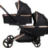 Ding Amigo Black/Rose Tweeling Kinderwagen Incl. 2 Autostoelen DI-191711 -babybenodigdheden ding amigo black rose tweeling kinderwagen incl. 2 autostoelen di 191711 1920x1920