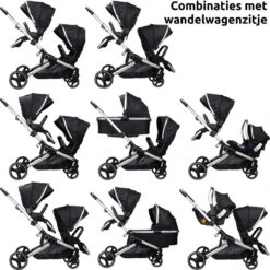 Ding Amigo Black/Silver Tweeling Kinderwagen Incl. 2 Autostoelen DI-191710 10 Ding Amigo Black/Silver Tweeling Kinderwagen Incl. 2 Autostoelen DI-191710 -babybenodigdheden ding amigo black silver tweeling kinderwagen incl. 2 autostoelen di 191710 2 1