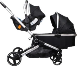 Ding Amigo Black/Silver Tweeling Kinderwagen Incl. 2 Autostoelen DI-191710 5 Ding Amigo Black/Silver Tweeling Kinderwagen Incl. 2 Autostoelen DI-191710 -babybenodigdheden ding amigo black silver tweeling kinderwagen incl. 2 autostoelen di 191710 7 1