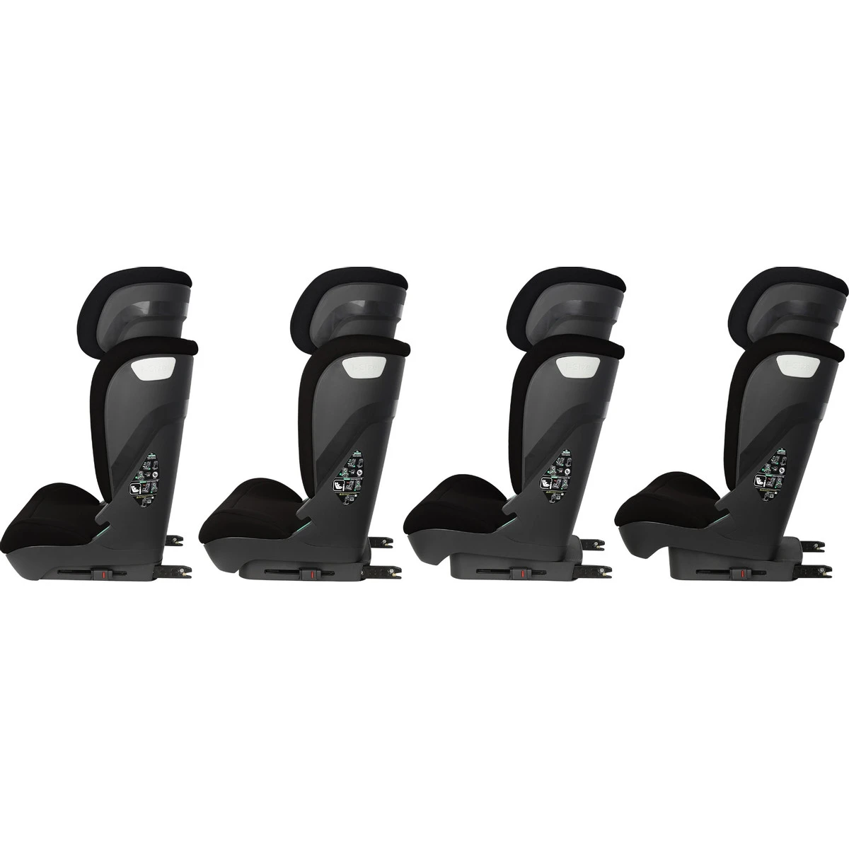 Ding Aron Black i-Size Autostoel 15-36 kg DI-111920 Ding Aron Black I-Size Autostoel 15-36 Kg DI-111920 -babybenodigdheden ding aron black i size di 111920 01positions