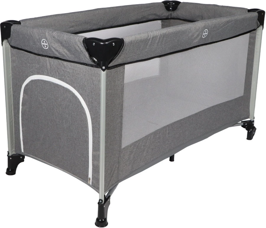 Ding Stripe Grey Melange Deluxe Campingbed DI-271804 Ding Stripe Grey Melange Deluxe Campingbed DI-271804 -babybenodigdheden