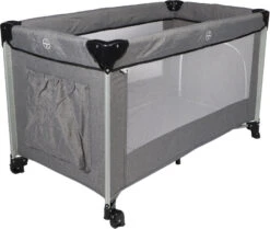 Ding Stripe Grey Melange Deluxe Campingbed DI-271804 4 Ding Stripe Grey Melange Deluxe Campingbed DI-271804 -babybenodigdheden ding campingbed deluxe grey 1e aanzicht vakk