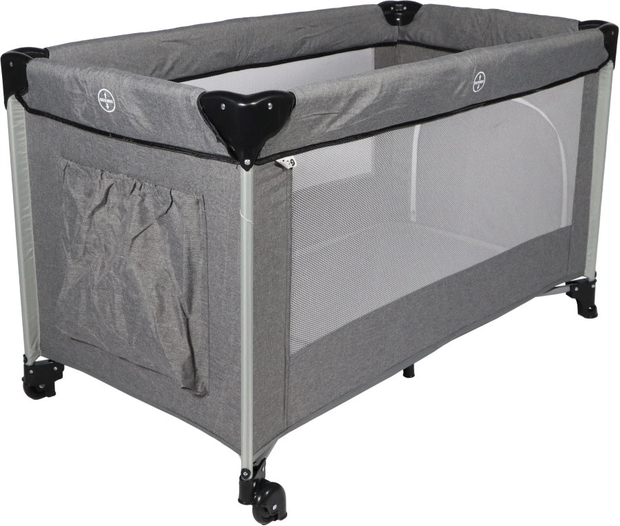 Ding Stripe Grey Melange Deluxe Campingbed DI-271804 Ding Stripe Grey Melange Deluxe Campingbed DI-271804 -babybenodigdheden