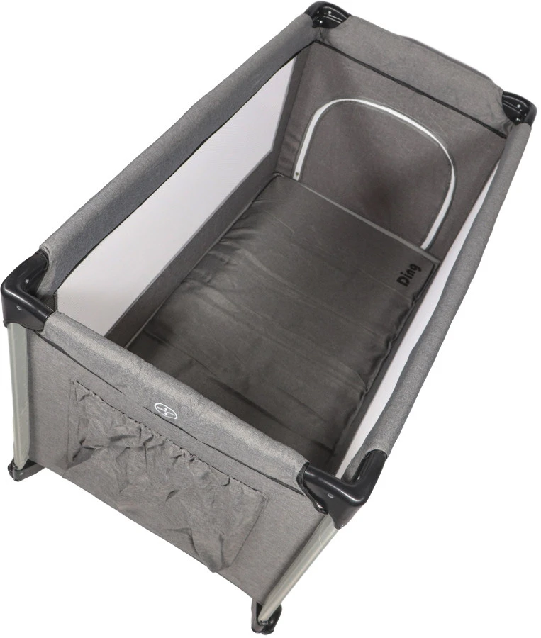 Ding Stripe Grey Melange Deluxe Campingbed DI-271804 Ding Stripe Grey Melange Deluxe Campingbed DI-271804 -babybenodigdheden