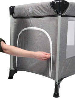 Ding Stripe Grey Melange Deluxe Campingbed DI-271804 8 Ding Stripe Grey Melange Deluxe Campingbed DI-271804 -babybenodigdheden ding campingbed deluxe grey luik01k