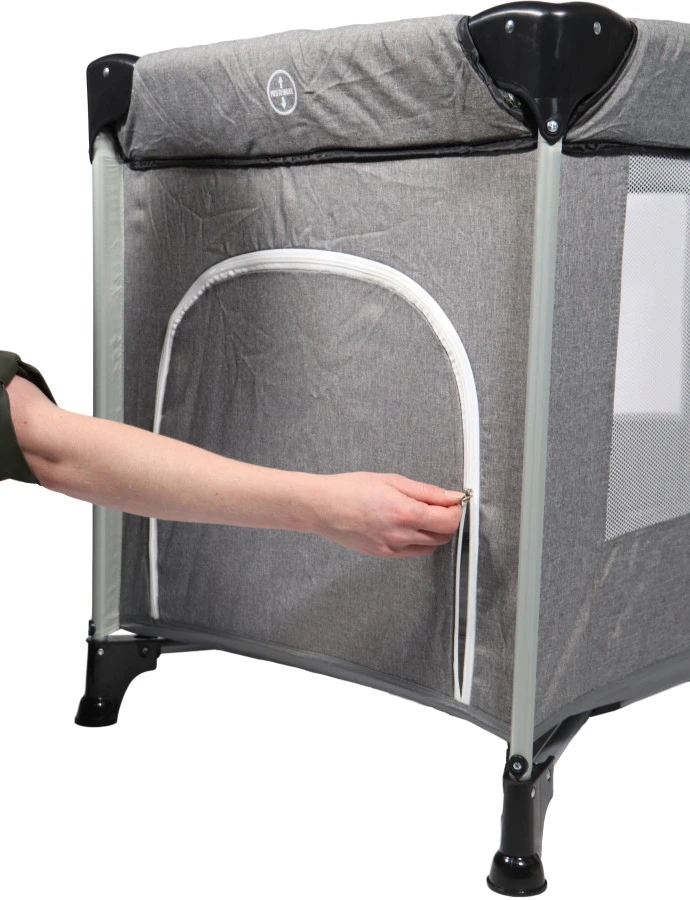 Ding Stripe Grey Melange Deluxe Campingbed DI-271804 Ding Stripe Grey Melange Deluxe Campingbed DI-271804 -babybenodigdheden