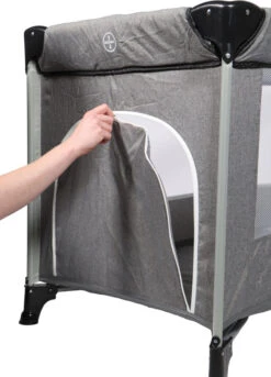 Ding Stripe Grey Melange Deluxe Campingbed DI-271804 9 Ding Stripe Grey Melange Deluxe Campingbed DI-271804 -babybenodigdheden ding campingbed deluxe grey luik02k