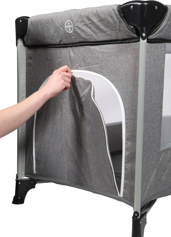 Ding Stripe Grey Melange Deluxe Campingbed DI-271804 Ding Stripe Grey Melange Deluxe Campingbed DI-271804 -babybenodigdheden