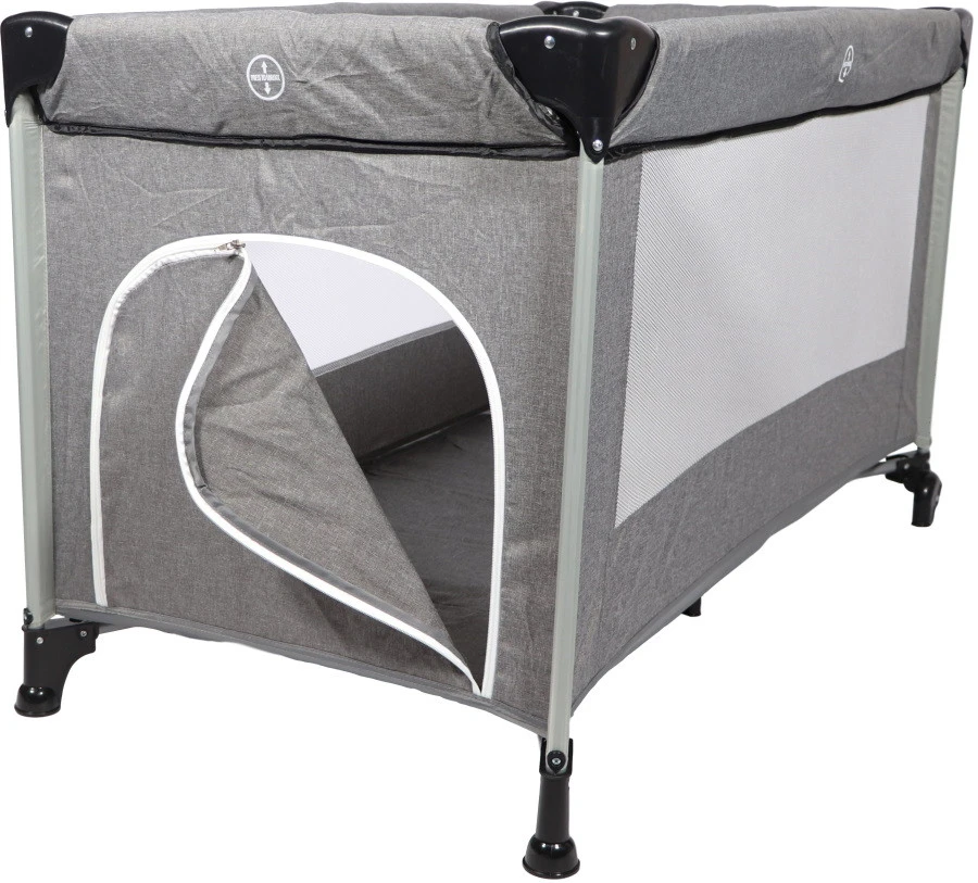 Ding Stripe Grey Melange Deluxe Campingbed DI-271804 Ding Stripe Grey Melange Deluxe Campingbed DI-271804 -babybenodigdheden