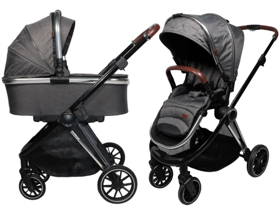 Ding Fenix Grey/Silver Kinderwagen DI-191703 Ding Fenix Grey/Silver Kinderwagen DI-191703 -babybenodigdheden