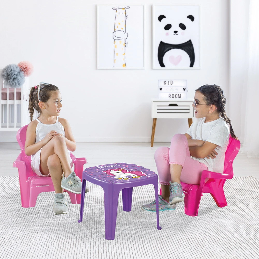 Dolu Unicorn Roze Tafel met Stoeltjes 2503 Dolu Unicorn Roze Tafel Met Stoeltjes 2503 -babybenodigdheden dolu unicorn roze tafel met stoeltjes 2503 1