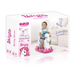 Dolu Unicorn Roze/Wit Hobbelpaard 2509 -babybenodigdheden dolu unicorn roze wit hobbelpaard 6