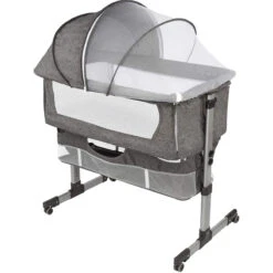 Eco Baby Donkergrijs Wieg Aan Bed FB5001 -babybenodigdheden eco baby donkergrijs wieg aan bed fb5001 1