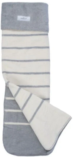 Zaffiro Grijs & Ecru Gestreept 75 X 100 Cm Wiegdeken 15083 -babybenodigdheden grijsecrustrepenlengte 4