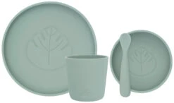 Jollein Ash Green Siliconen Dinerset 705-007-00095 -babybenodigdheden jollein ash green siliconen dinerset 705 007 00095 1
