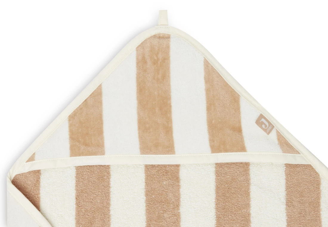 Jollein Terry Stripe Biscuit 75 X 75 Cm Badcape 534-514-67000 -babybenodigdheden jollein terry stripe biscuit 75 x 75 cm badcape 534 514 67000 4
