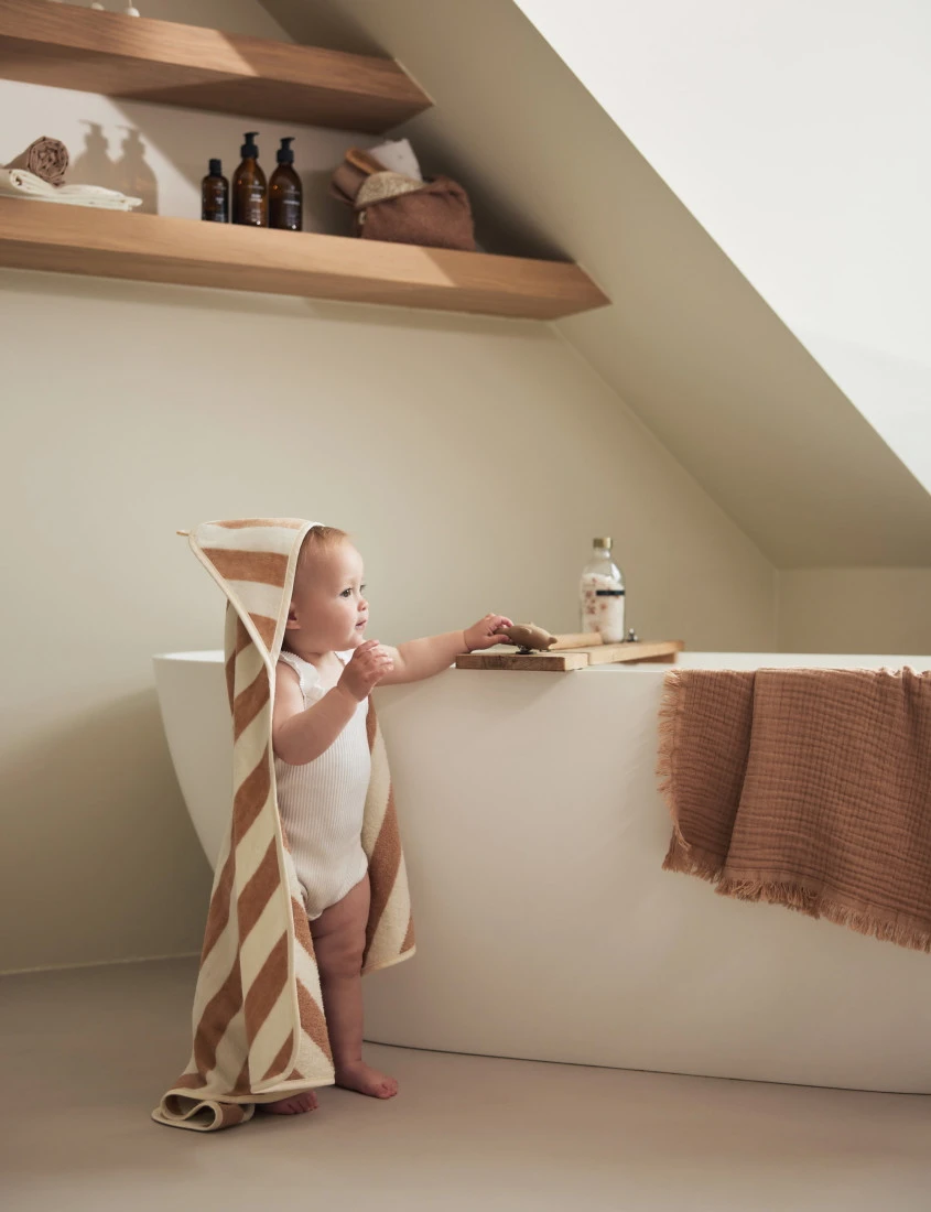 Jollein Terry Stripe Biscuit 75 X 75 Cm Badcape 534-514-67000 -babybenodigdheden jollein terry stripe biscuit 75 x 75 cm badcape 534 514 67000 7