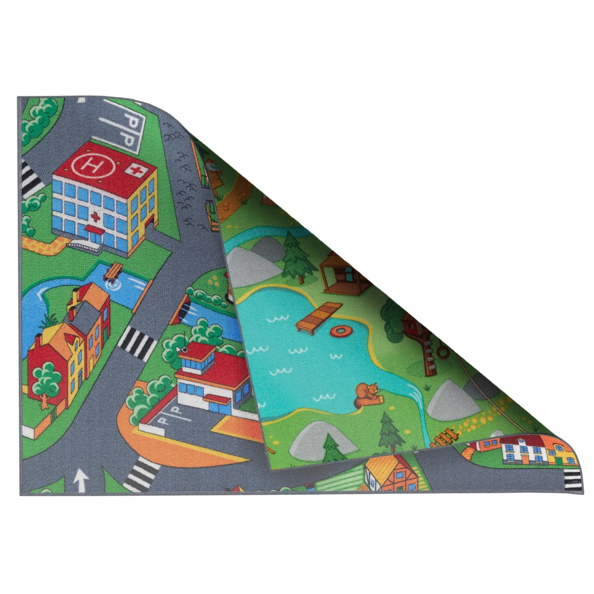 Kids Corner Hiking/Little Village 95x113 cm Omkeerbaar Vloerkleed en Speelmat Kids Corner Hiking/Little Village 95x113 Cm Omkeerbaar Vloerkleed En Speelmat -babybenodigdheden