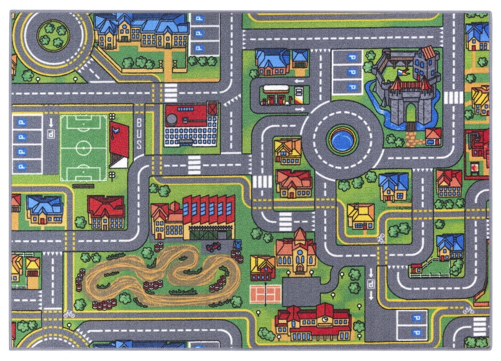 Kids Corner Playcity/Dino 95x113 Cm Omkeerbaar Vloerkleed En Speelmat -babybenodigdheden