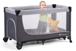Kinderkraft Leody Grey Campingbed Met Accessoires KCLEOD00GRY00AC -babybenodigdheden kinderkraft leody campingbed 2 1920x1920