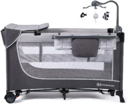 Kinderkraft Leody Grey Campingbed Met Accessoires KCLEOD00GRY00AC -babybenodigdheden kinderkraft leody grey campingbed met accessoires kcleod00gry00ac 1 1920x1920