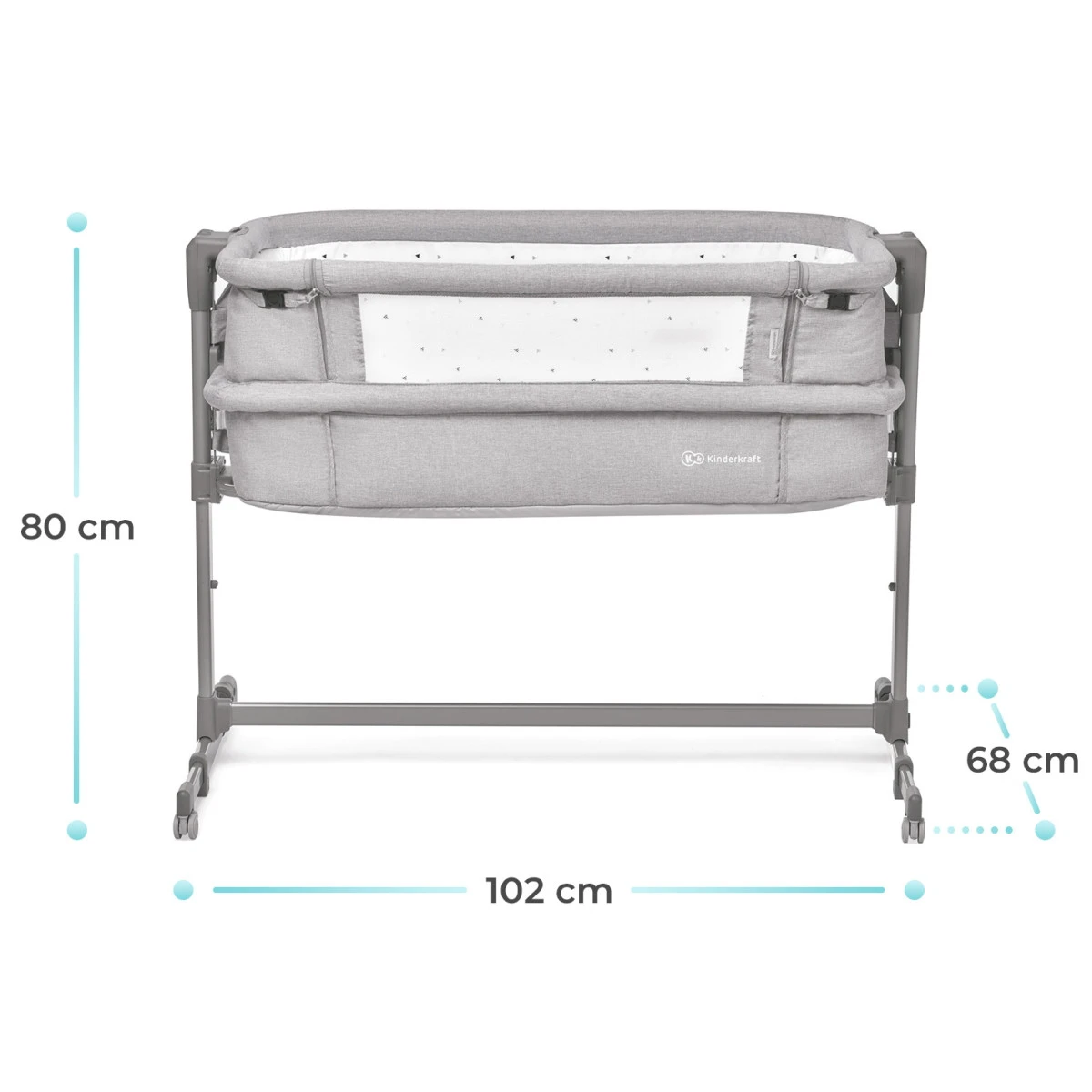 Kinderkraft Neste Up Melange Wieg Aan Bed KKLNESTGRYM00N -babybenodigdheden kinderkraft neste up grey light melange wieg aan bed kklnestgry000n 7 2