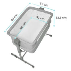 Kinderkraft Neste Up Melange Wieg Aan Bed KKLNESTGRYM00N -babybenodigdheden kinderkraft neste up grey light melange wieg aan bed kklnestgry000n 8 2