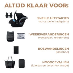 Kinderkraft Prime 2 Venezian Black 3-in-1 Kinderwagen Incl. Autostoel KSPRIM02BLK3000 -babybenodigdheden kinderkraft prime 2 venezian black 3in1 kinderwagen ksprim02blk3000 3