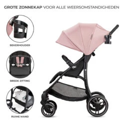 Kinderkraft Trig 2 Grey Wandelwagen KSTRIG2TGRY0000 -babybenodigdheden kinderkraft trig 2 pink wandelwagen kstrig2tpnk0000 1 1