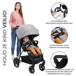 Kinderkraft Trig 2 Grey Wandelwagen KSTRIG2TGRY0000 -babybenodigdheden kinderkraft trig 2 pink wandelwagen kstrig2tpnk0000 3 1