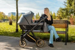 Kunert Ivento Premium Gold Deep Black 2-in-1 Kinderwagen IVE-12-GOLD -babybenodigdheden kunert ivento premium gold caramel macchiato 2 in 1 kinderwagen ive 10 gold 7