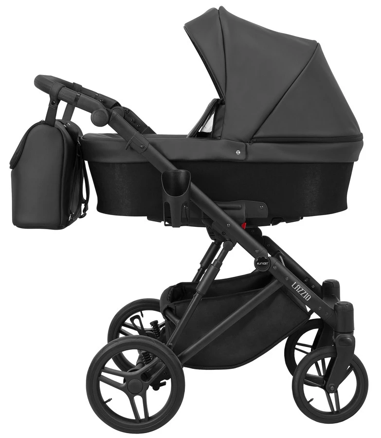 Kunert Lazzio Black Eco-Leather 2-in-1 Kinderwagen LAZ-11-BLACK Kunert Lazzio Black Eco-Leather 2-in-1 Kinderwagen LAZ-11-BLACK -babybenodigdheden kunert lazzio black eco leather 2 in 1 kinderwagen laz 11 black