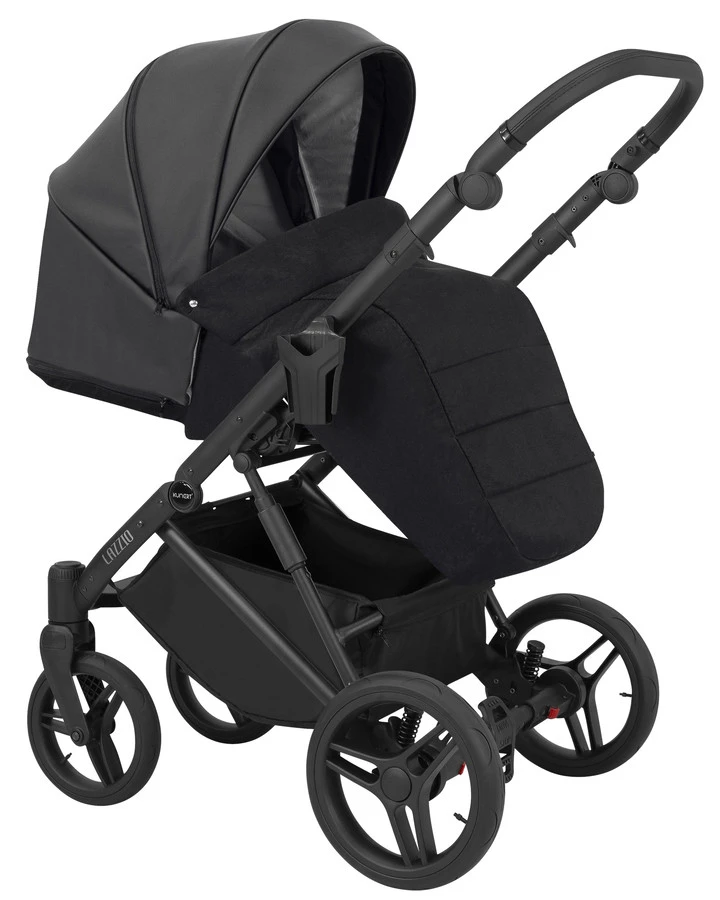 Kunert Lazzio Black Eco-Leather 2-in-1 Kinderwagen LAZ-11-BLACK Kunert Lazzio Black Eco-Leather 2-in-1 Kinderwagen LAZ-11-BLACK -babybenodigdheden kunert lazzio black eco leather 2 in 1 kinderwagen laz 11 black 3