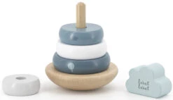 Label Label Blauw Houten Tuimelring Piramide LLWT-25255 -babybenodigdheden label label groen houten tuimelring piramide llwt 25255 2