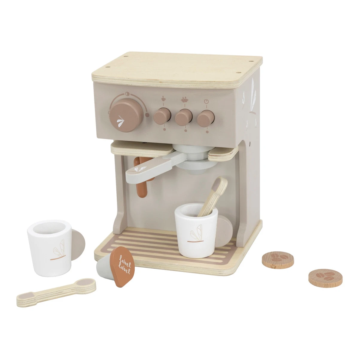 Label Label Nougat Houten Espresso Machine LLWT-37070 Label Label Nougat Houten Espresso Machine LLWT-37070 -babybenodigdheden label label nougat houten espresso machine