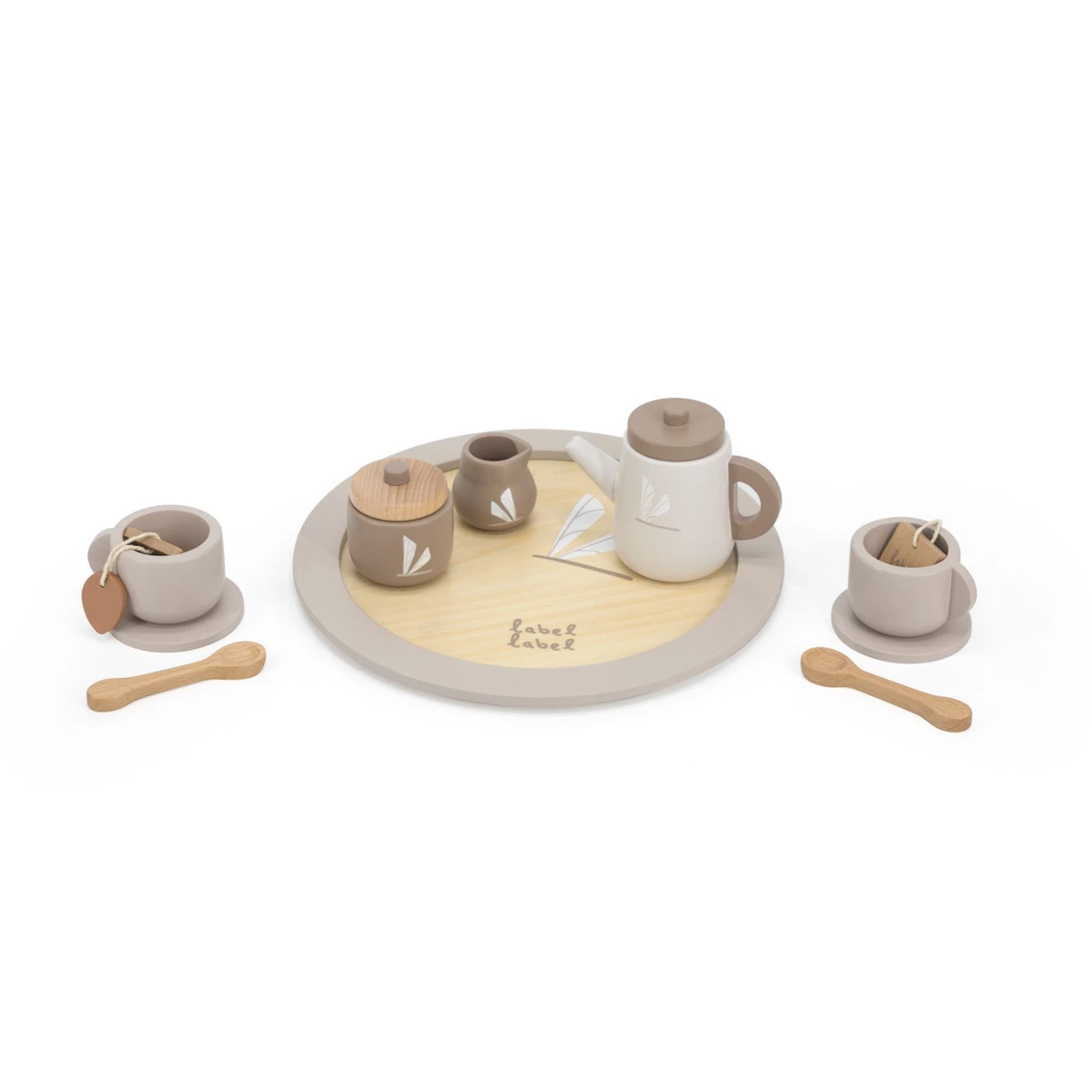 Label Label Nougat Houten Theeservies Set LLWT-37117 Label Label Nougat Houten Theeservies Set LLWT-37117 -babybenodigdheden label label nougat houten theeservies set 1