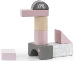 Label Label Roze 50 Stuks Houten Blokken LLWT-25347 -babybenodigdheden label label roze 50 stuks houten blokken llwt 25347 2