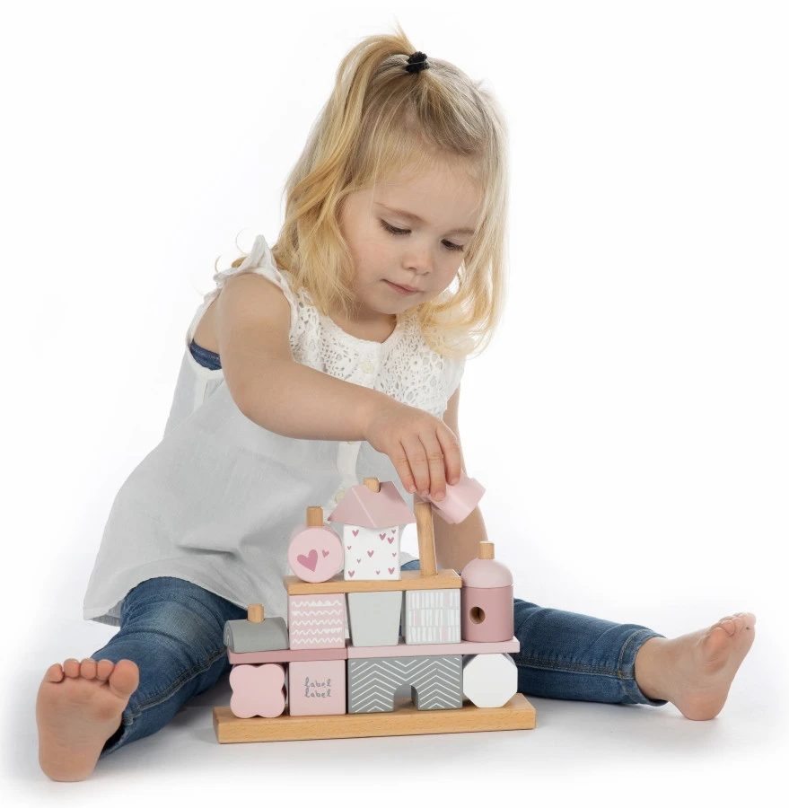 Label Label Roze Houten Blokken LLWT-25088 Label Label Roze Houten Blokken LLWT-25088 -babybenodigdheden label label roze houten blokken llwt 25088 222