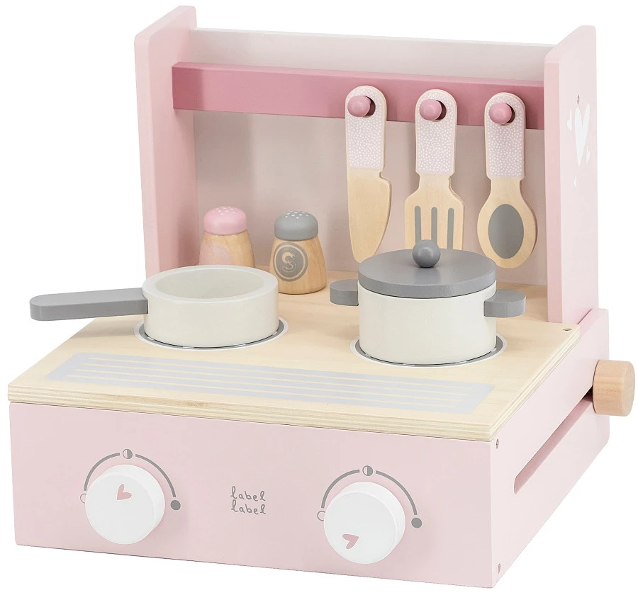 Label Label Roze Houten Kookstel LLWT-24784 Label Label Roze Houten Kookstel LLWT-24784 -babybenodigdheden label label roze houten kookstel llwt 24784