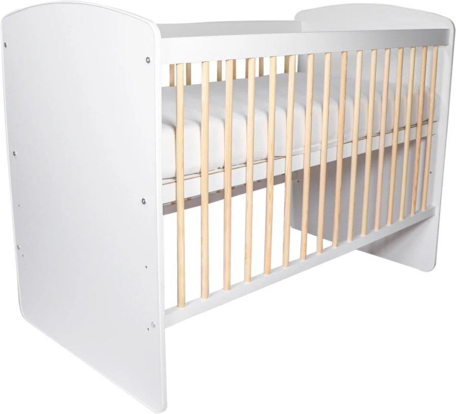 MamaLoes Ledikant Karolina Wit/Naturel 60 x 120 cm MamaLoes Ledikant Karolina Wit/Naturel 60 X 120 Cm -babybenodigdheden ledikant karolina wit naturel01 1