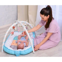 Lorelli Animals Blue 2-in-1 Speelkleed En Babynest 1030045-001 -babybenodigdheden lorelli animals blue 2 in 1 babynest 1030045 001 2 1