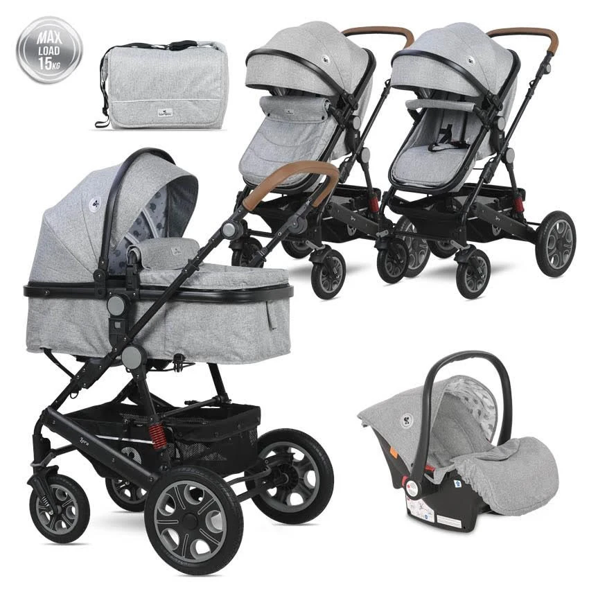 Lorelli Lora Cool Grey Elephants 3-in-1 Combi Kinderwagen incl. Autostoel 1002128-2123D Lorelli Lora Cool Grey Elephants 3-in-1 Combi Kinderwagen Incl. Autostoel 1002128-2123D -babybenodigdheden lorelli lora cool grey elephants 3 in 1 2