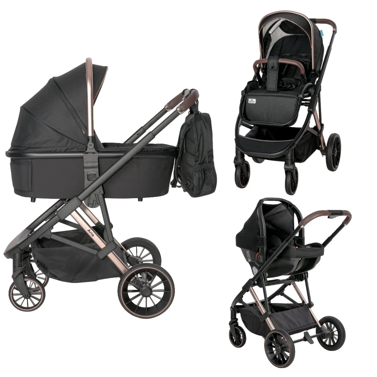 Lorelli Aria Black 3-in-1 Kinderwagen incl. Autostoel 1002177-2352 Lorelli Aria Black 3-in-1 Kinderwagen Incl. Autostoel 1002177-2352 -babybenodigdheden lorelli aria black 3 in 1 combi 1002177 2352 hoofd