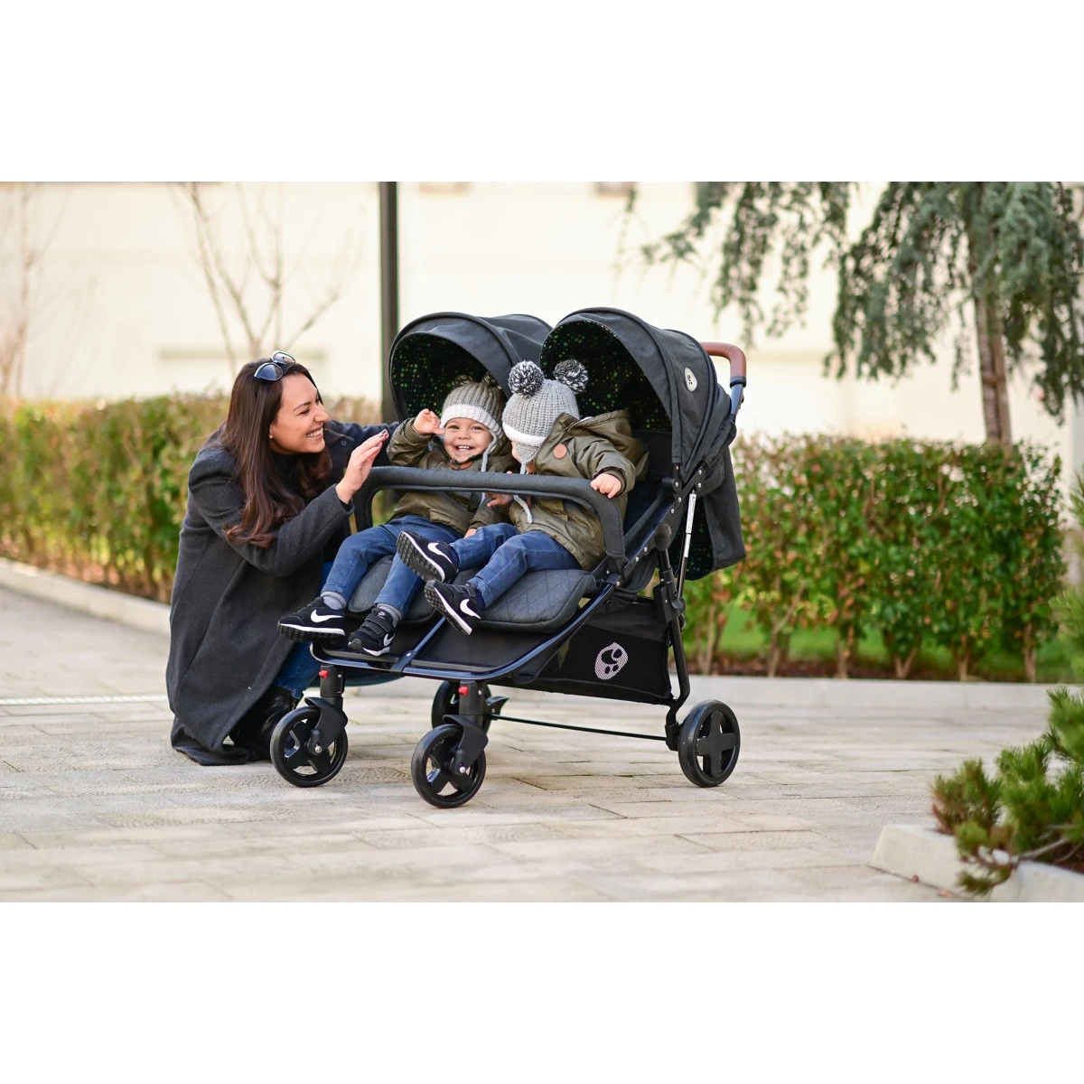 Lorelli Duo Black Duowagen Incl. Luiertas 1002154-2305 -babybenodigdheden lorelli duo cool grey duowagen incl. luiertas 1002154 2386 1 1