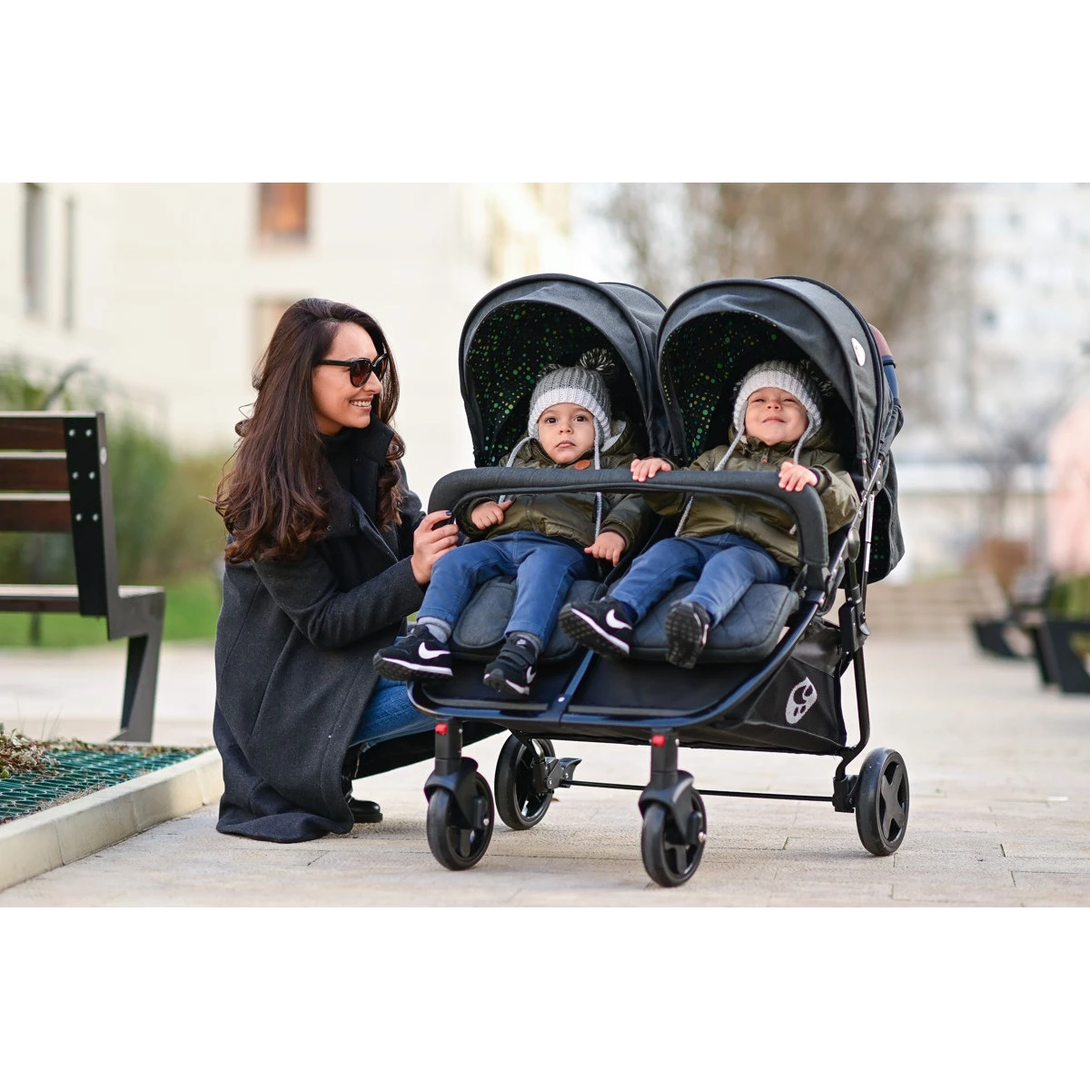 Lorelli Duo Black Duowagen Incl. Luiertas 1002154-2305 -babybenodigdheden lorelli duo cool grey duowagen incl. luiertas 1002154 2386 3 1