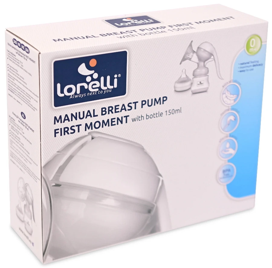 Lorelli First Moment Handborstkolf Incl. 150ml Flesje 1022063 -babybenodigdheden lorelli first moment handborstkolf incl. 150ml flesje 1022063 1