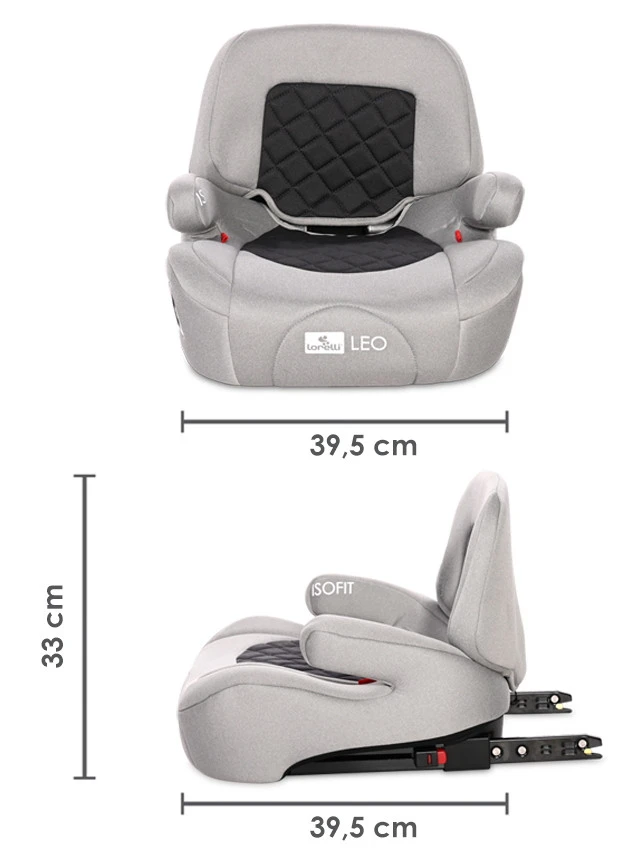 Lorelli Leo Fossil Grey Isofit 22-36 Kg Booster 1007161-2309 -babybenodigdheden lorelli leo fossil grey isofit 22 36 kg autostoel zitverhoger 1007161 2309 5