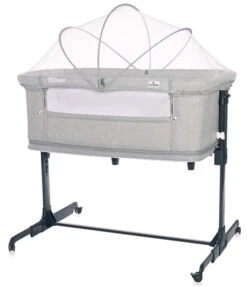 Lorelli Milano Grey 2-in-1 Wieg Aan Bed 1008044-0003 -babybenodigdheden lorelli milano grey 2 in 1 wieg aan bed 1008044 0003 2