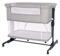 Lorelli Milano Grey 2-in-1 Wieg Aan Bed 1008044-0003 -babybenodigdheden lorelli milano grey 2 in 1 wieg aan bed 1008044 0003 3